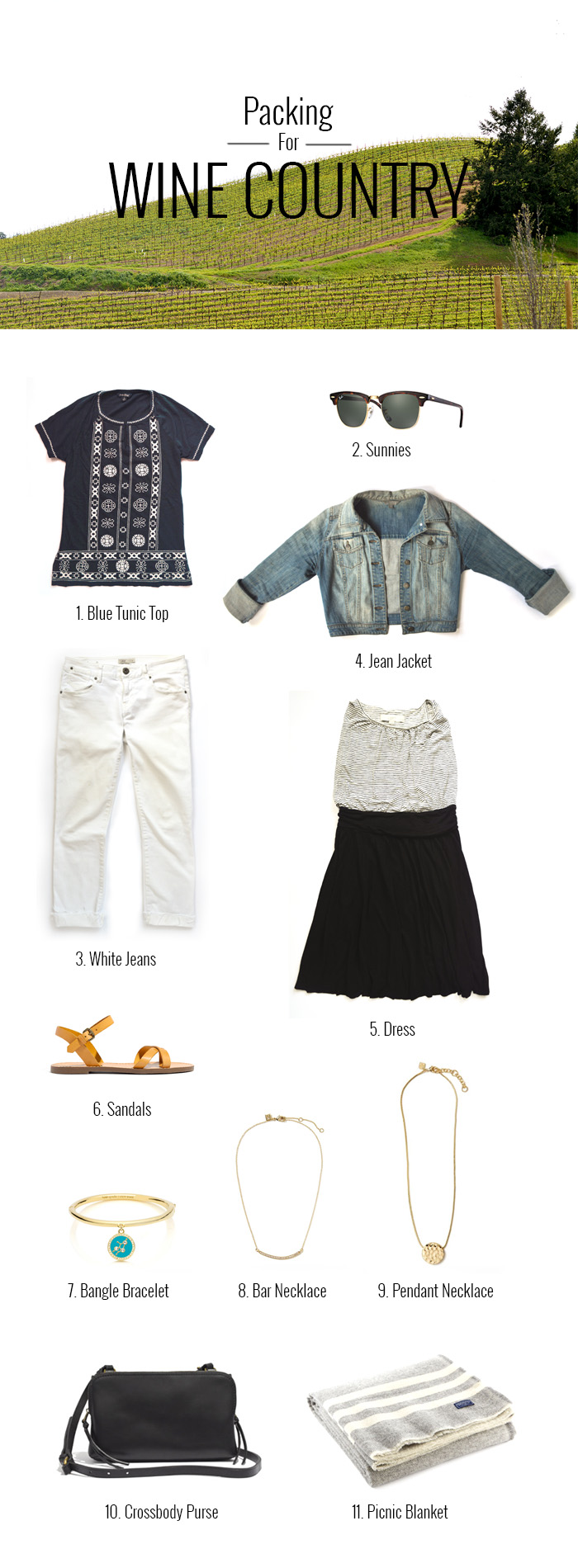 Packing List for a Weekend in Wine Country // Nattie on the Road