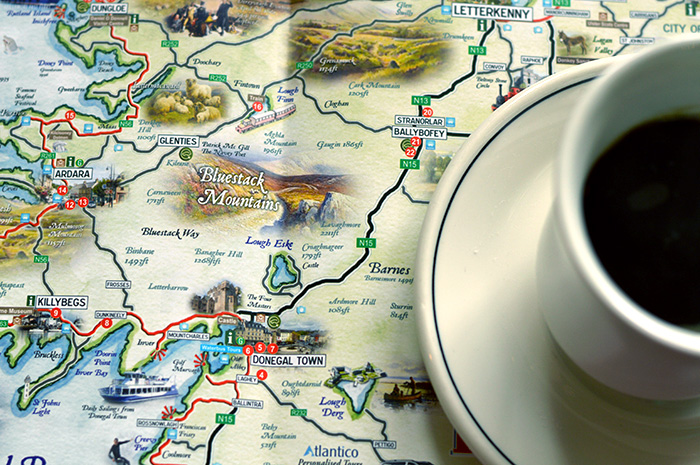 Mapping out our route over coffee // Nattie on the Road