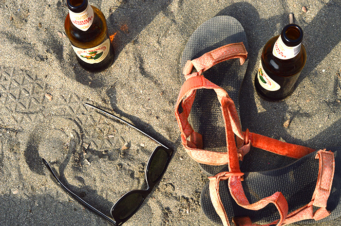 Take a break from hiking for a swim and a beer // Nattie on the Road