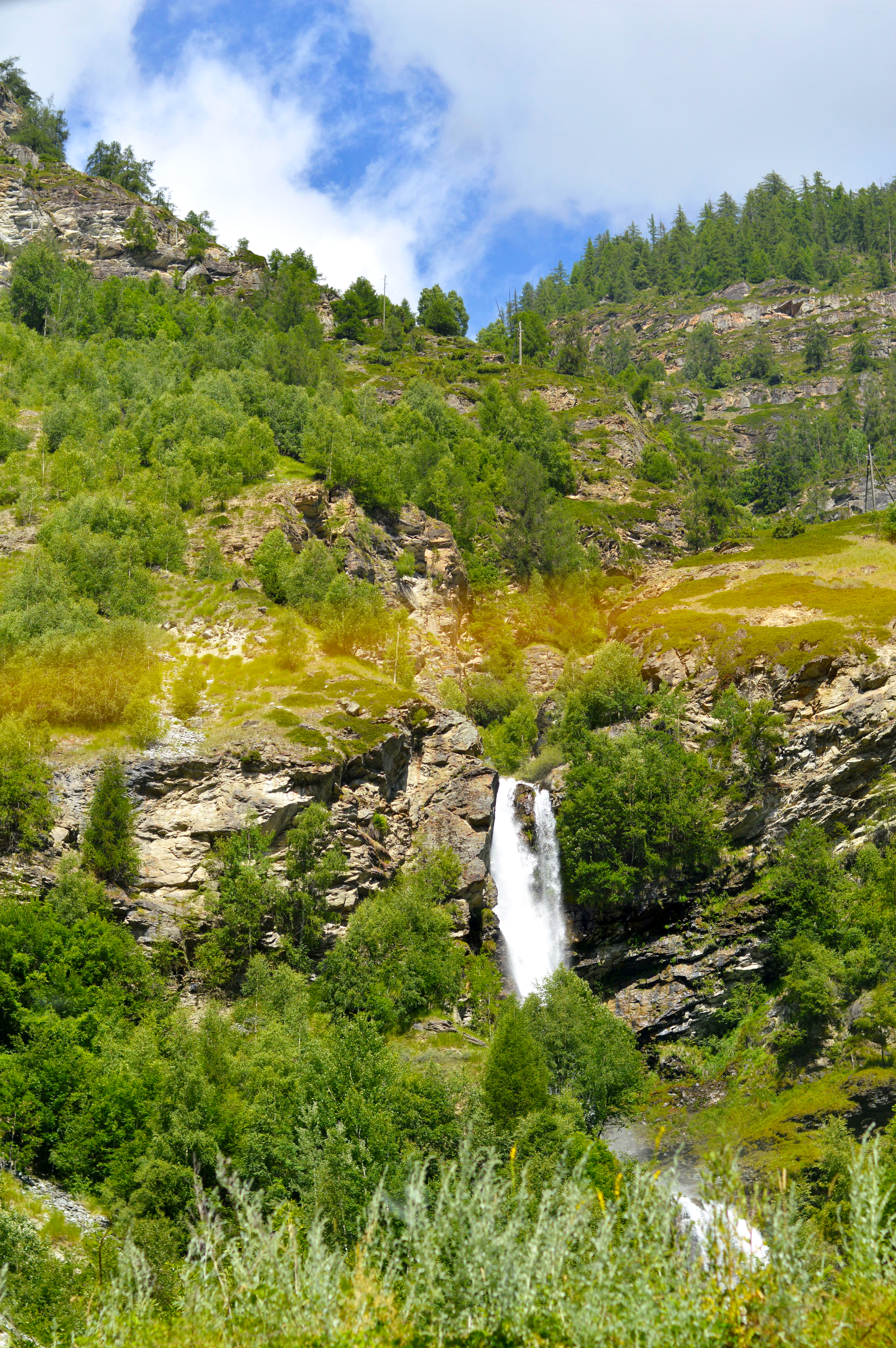 Waterfall views from the train in Switzerland // Nattie on the Road