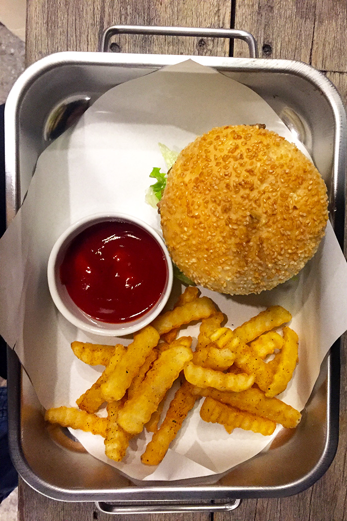 Cheese burger and fries