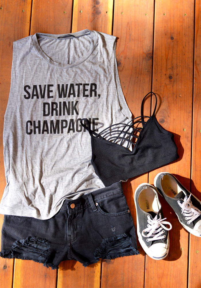 save water, drink champagne