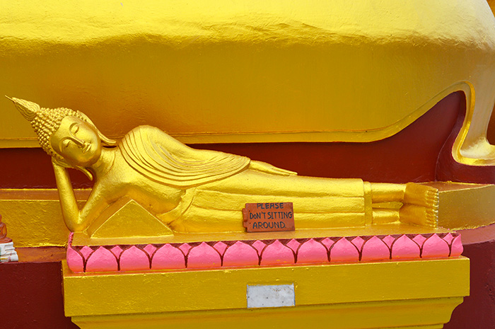 No sitting on the Buddhas