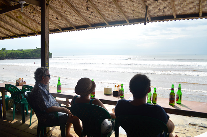cold drinks and surf views