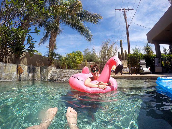 chilling in the pool