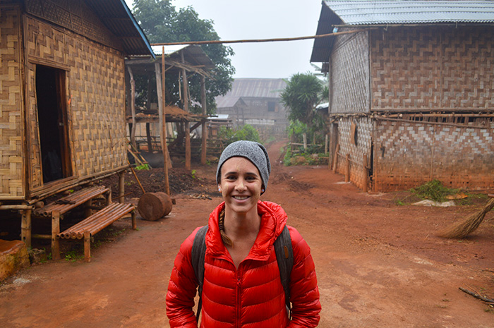 Traditional Thanakha face paint in Myanmar
