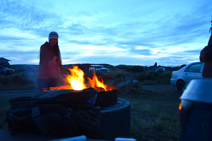 getting cozy by the fire