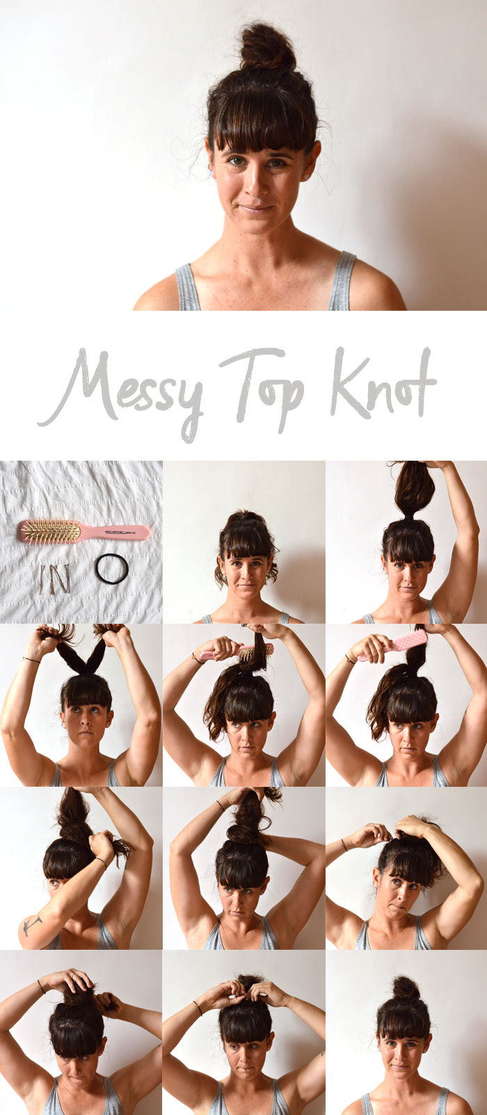 messy topknot tutorial
