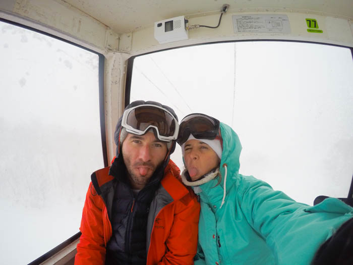 Riding the Gondola at Annupuri Ski Area, Niseko Japan