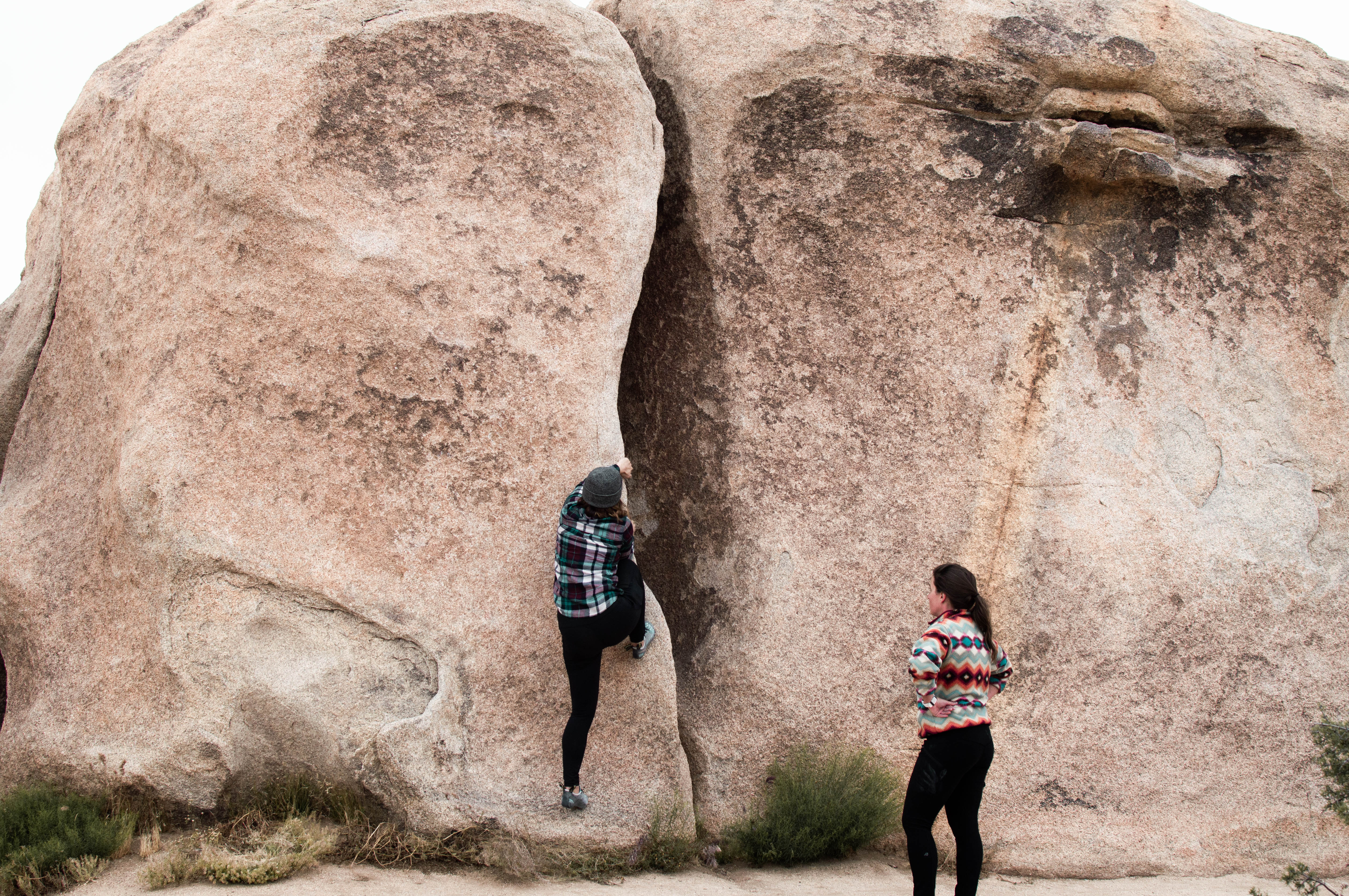 Rock climbing in Joshua Tree