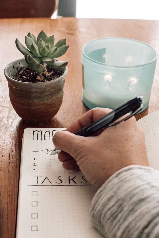 write out tasks and goals