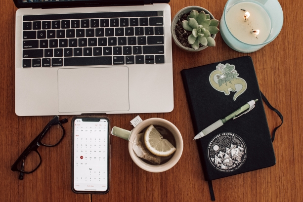 dining room table turned desk