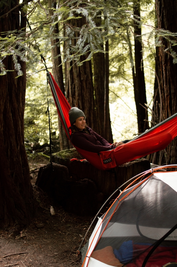relaxing in a hammock