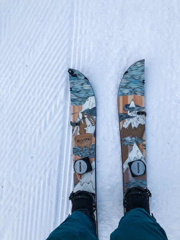 splitboard split into skis